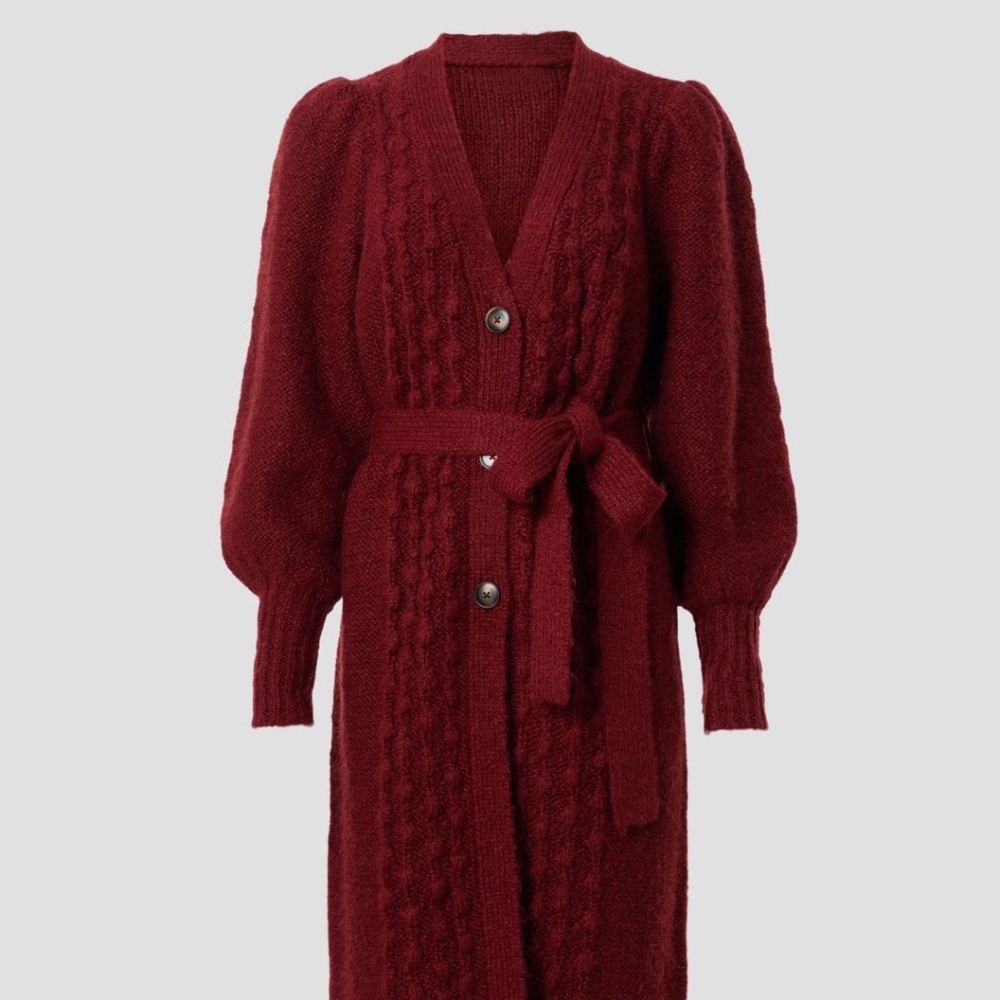 Toccin Knit Puff Sleeve Cardigan, S